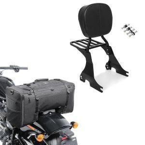 Set: Sissybar für Harley Davidson Sportster 1200 Nightster 08-12 Craftride inkl. Gepäckträger und Docking Kit schwarz + Hecktasche für Harley Sportster 1200 Nightster SQ1 Craftride 52l schwarz_1