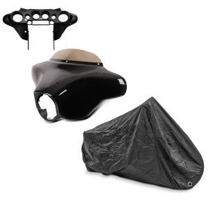 Set: Batwing Verkleidung Komplettset für Harley Street Glide 06-13 Craftride + Abdeckplane Harley Street Glide / Special Craftride XXXL schwarz_1