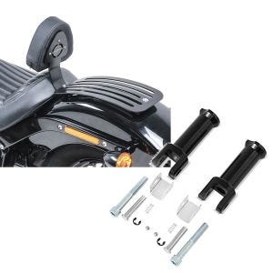 Set: Set Fahrer Rückenlehne Gepäckträger für Harley Softail Standard 20-21 Craftride Sissybar + Sozius Fussrasten-Halter für Harley Davidson Softail 18-21 Craftride schwarz_1