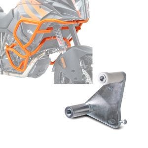 Set: Sturzbügel Set für KTM 1290 Super Adventure R / S / T 17-20 oben und unten Schutzbügel orange + Adapterplatte für ConStands Power für KTM 1290 Super Adventure S 17-19_1
