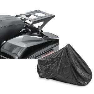 Set: Gepäckträger TP Abnehmbar für Harley Davidson Street Glide Special 15-21 schwarz Craftride + Abdeckplane Harley Street Glide / Special Craftride XXXL schwarz_1