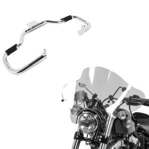 Set: Sturzbügel Yamaha XVS 650 Drag Star/ Classic Craftride XV1 chrom + Windschild Batwing Yamaha XVS 650 Drag Star 96-03 klar Craftride_1
