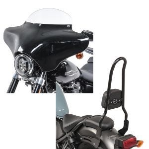 Set: Batwing Verkleidung BW8 für Kawasaki VN 900 Classic / Custom Craftride + Sissy Bar XL3 für Kawasaki VN 900 Classic / Custom 06-16 schwarz Craftride_1