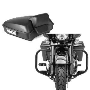 Set: Topcase für Harley Street Glide 14-21 Craftride Razor GB4 schwarz-matt + Sturzbügel für Harley Davidson Street Glide 09-21 Craftride TR2 schwarz_1