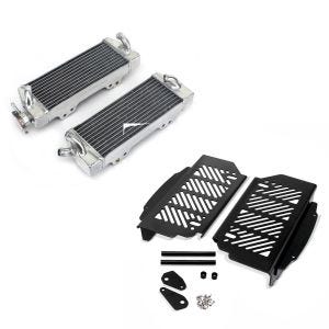 Set: Kühler Radiator für KTM SX 125 98-06 rechts links (Paar) + Kühlerschutz Aluminium für KTM EXC/ EXC-F/ SX/ SX-F 2017-2020 Xdure schwarz_1
