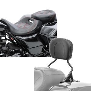Set: Sitzbank für Harley Road King Special 17-21 Craftride RH3 schwarz-rot + Sissybar Harley Road King Special 17-21 Craftride Fast Driver-M schwarz_1