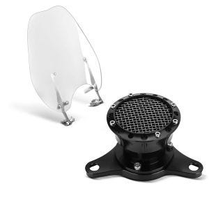 Set: Windschild Abnehmbar für Harley-Davidson Sportster 1200 Custom 96-10 Craftride + Luftfilter Harley Davidson Sportster 1200 Custom 96-20 Sport Grid Craftride_1