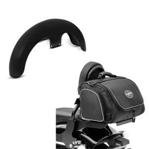 Set: Front-Fender 21" Wrap für Harley Street Glide/ Special unlackiert Craftride + Hecktasche für Harley Street Glide / Special Craftride TM2 14Ltr schwarz_1