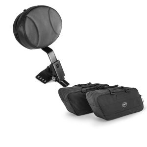 Set: Fahrer Rückenlehne Round für Harley Street Glide 06-21 Craftride + Koffer Innentaschen für Harley Street Glide 06-21 Craftride BG1 Paar_1