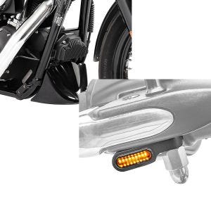 Set: Bugspoiler für Harley Davidson Dyna Street Bob 06-17 Craftride + LED Lenkerblinker für Harley Davidson Dyna Street Bob Lumitecs Blinker XS getönt_1