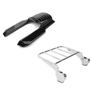 Set: Kotflügelverlängerung hinten für Harley Road King Classic 98-08 Craftride + Gepäckträger für Sissy Bar für Harley Road King Classic 98-06 chrom Craftride_1
