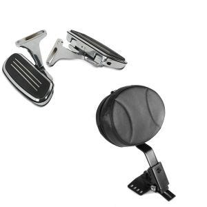 Set: Beifahrer Trittbretter + Halter CF2S für Harley Street Glide 06-21 Craftride + Fahrer Rückenlehne Round für Harley Street Glide 06-21 Craftride_1