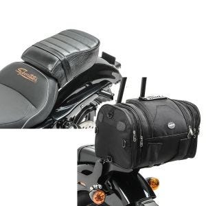 Set: Sozius Sitz mit Polsterung für Harley Sportster Forty-Eight 48/ 883 Iron Craftride + Hecktasche für Harley Sportster 883 Iron / Low Gepäckrolle Craftride RB1 24-30Ltr_1