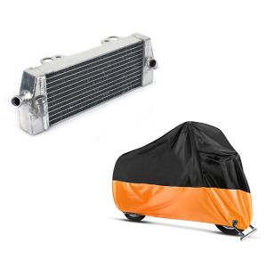 Set: Kühler Radiator rechts für KTM SX 125 98-06 + Abdeckplane KTM 1190 RC8 / R - 125 Duke / EXC / SX / XC-W Craftride XL in schwarz-orange_1