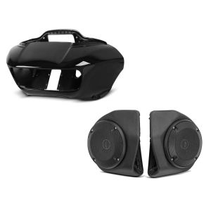 Set: Frontverkleidung Innen-Aussen für Harley Road Glide, Special, Ultra 15-20 schwarz Craftride + Lautsprecher-Kit für Harley-Davidson King Tour Pak Topcase Road Glide 15-20 Craftride schwarz_1