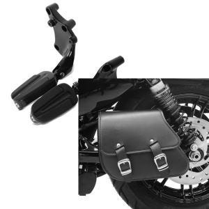Set: Sozius Fußrasten für Harley Sportster 1200 Iron 18-20 Craftride mit Halter in schwarz + Schwingentasche + Halter für Harley Sportster 1200 Iron 18-20 Craftride_1