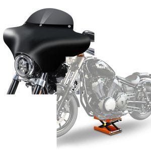 Set: Batwing Verkleidung MD8 für Suzuki Intruder VL 1500 / 250 LC Craftride + Hebebühne Suzuki Intruder VL 1500 / 250 LC Motorradheber ConStands Mid-Lift M orange_1