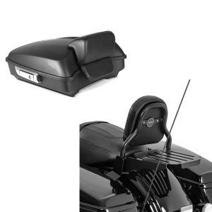 Set: Topcase für Harley Street Glide 14-21 Craftride Razor GB4 schwarz-matt + Sissy Bar CXS Fix für Harley Street Glide 14-21 mit Gepäckträger schwarz Craftride_1