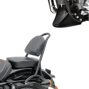 Set: Sissy Bar RPS für Harley Davidson Sportster Forty-Eight 48 10-20 schwarz Craftride + Bugspoiler für Harley Sportster Forty-Eight 48 10-20 Craftride_1
