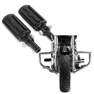 Set: Sozius Fussrasten Set mit Halter für Harley Fat Boy 00-17 BL1 schwarz Craftride + Sturzbügel für Harley Davidson Fat Boy 00-17 Craftride ST1 chrom_1