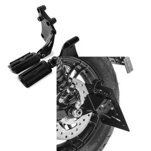 Set: Sozius Fussrasten Set +kit für Harley Sportster Forty-Eight 48 Special 18-20 BL1 Craftride + Kennzeichenhalter seitlich S für Harley Sportster Forty-Eight 48 Special 18-20 schwarz Craftride_1