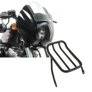 Set: Lampenmaske für Harley Sportster Forty-Eight 48 / Special Lichtmaske Craftride Q1 klar + Gepäckträger Rear Rack für Harley Davidson Sportster 2007-2020 schwarz Craftride_1