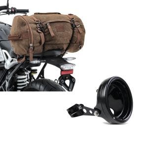 Set: Hecktasche Vintage 25L für Yamaha XSR 900 / 700 braun Craftride + LED Scheinwerfer-Gehäuse MG 7" für Yamaha XSR 900 / 700 schwarz Craftride_1