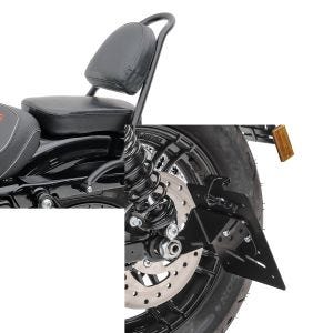Set: Sissy Bar RPS für Harley Davidson Sportster Forty-Eight 48 10-20 schwarz Craftride + Kennzeichenhalter seitlich S für Harley Sportster Forty-Eight 48 10-20 schwarz Craftride_1