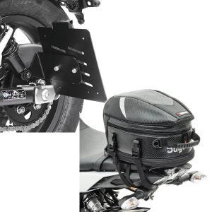 Set: Kennzeichenhalter seitlich für Honda Rebel 500 17-21 schwarz Craftride + Hecktasche für Honda Rebel 500 Bagtecs Avus_1
