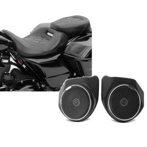 Set: Sitzbank für Harley Road King Special 17-21 Craftride RH3 schwarz + Lautsprecher Kit für Harley-Davidson Road King Special 17-21 Craftride_1