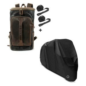 Set: Gepäckrolle für Triumph Bonneville Bobber / Black Hecktasche Craftride VG7 schwarz + Abdeckplane Triumph Bonneville Bobber / Black Craftride XL in schwarz_1
