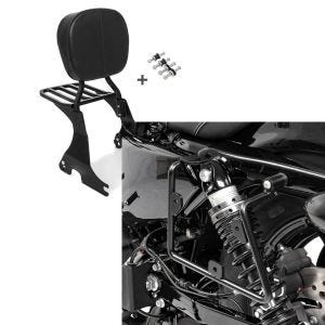 Set: Sissybar für Harley Davidson Sportster Forty-Eight 48 10-20 Craftride inkl. Gepäckträger und Docking Kit schwarz + Satteltaschenhalter für Harley Sportster Forty-Eight 48 16-20 links Craftride_1