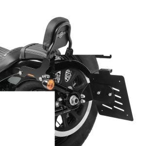 Set: Sissy Bar für Harley Davidson Softail Standard 20-21 schwarz CSS Craftride + Seitlicher Kennzeichenhalter für Harley Davidson Softail 18-21 Craftride schwarz_1