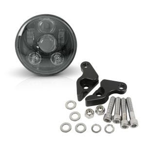 Set: Hauptscheinwerfer LED 5,75 Zoll für Harley Night-Rod Special 07-11 schwarz von Craftride + Tieferlegungskit 1" für Harley V-Rod 02-17 Tieferlegung Craftride_1