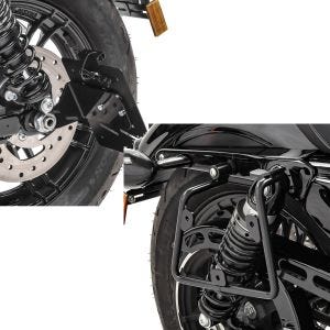 Set: Kennzeichenhalter seitlich S für Harley Sportster Forty-Eight 48 10-20 schwarz Craftride + Satteltaschenhalter für Harley Sportster Forty-Eight 48 16-20 rechts Craftride_1