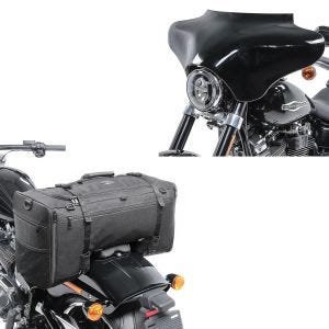 Set: Batwing Verkleidung für Harley Davidson Road King Classic / Special 98-21 Craftride schwarz + Hecktasche für Harley Road King / Classic SQ1 Craftride 52l schwarz_1
