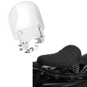 Set: Windschild für Harley-Davidson Sportster 883 88-10 Craftride + Solo Federsattel für Harley Davidson Sportster 883 BR11 Craftride_1