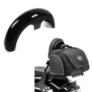 Set: Front-Fender 21" Wrap für Harley Street Glide/ Special schwarz Craftride + Hecktasche für Harley Street Glide / Special Craftride TM2 14Ltr schwarz_1