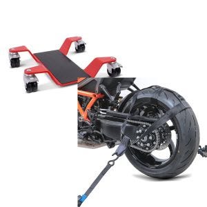 Set: Rangierhilfe 400 kg für BMW R 1200 GS / Adventure Rangierplatte Rot + Hinterrad Spanngurt Set für BMW R 1250 / 1200 GS / Adventure_1
