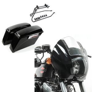 Set: Seitenkoffer Set für Harley Dyna Low Rider 08-17 DY1 Craftride + Lampenmaske für Harley Dyna Wide Glide / Low Rider / S Lichtmaske Craftride Q1 klar_1
