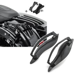 Set: Gepäckträger und Montagekit für Harley Davidson CVO Street Glide 14-21 Craftride XB schwarz + Seitlicher Windabweiser für Harley CVO Street Glide 14-21 schwarz Craftride_1