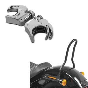 Set: Sissybar für Harley Davidson Softail 18-21 Craftride Tampa S schwarz + Windschild Klammern 49mm für Harley-Davidson Softail Standard 20-21 Windschutzscheiben chrom Craftride_1