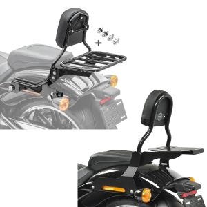 Set: Sissybar für Harley Breakout / 114 18-21 R1 mit Gepäckträger und Docking schwarz Craftride + Sissy Bar CL Fix für Harley Breakout / 114 18-21 mit Gepäckträger schwarz Craftride_1