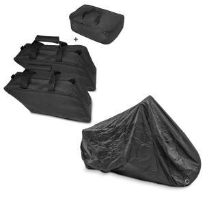 Set: Innentaschen Set B2 für Harley Street Glide 06-21 Craftride Seitenkoffer / Topcase + Abdeckplane Harley Street Glide / Special Craftride XXXL schwarz_1