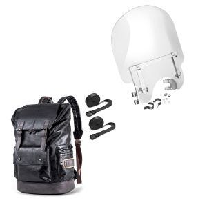Set: Windschild für Harley-Davidson Sportster 883 88-10 Craftride + Rucksack für Harley Davidson Sportster 883 / Custom Craftride RL3 schwarz_1