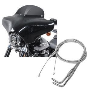 Set: Batwing Verkleidung BD8 für Harley Davidson Road King / Classic Craftride + Gaszug für Harley-Davidson Road King Classic 03-06 Edelstahl/Nylon Craftride_1