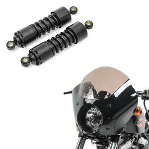 Set: Stoßdämpfer 11 Zoll Harley-Davidson Dyna Super Glide 95-04 Federbeine von Craftride schwarz + Gauntlet Verkleidung MG4 für Harley Dyna Super Glide 95-04 39mm Gabel Craftride_1