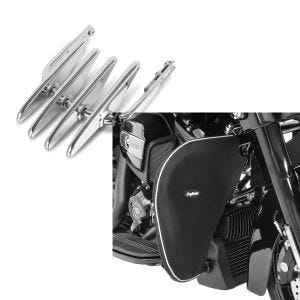 Set: Gepäckträger für Harley Davidson Road King 94-21 chrom Craftride + Sturzbügel Spritzschutz für Harley Road King 94-21 Beinwärmer Craftride_1
