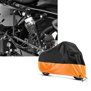 Set: Satteltaschenhalter für Harley Sportster 1200 Iron 18-20 links Craftride + Abdeckplane Harley Sport Glide - Sportster 1200 Iron Craftride XXL in schwarz-orange_1