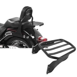 Set: Sissy Bar mit Gepäckträger für Harley Davidson Fat Boy 07-17 CSS schwarz Craftride + Gepäckträger für Harley-Davidson Softail 06-17 schwarz Craftride_1